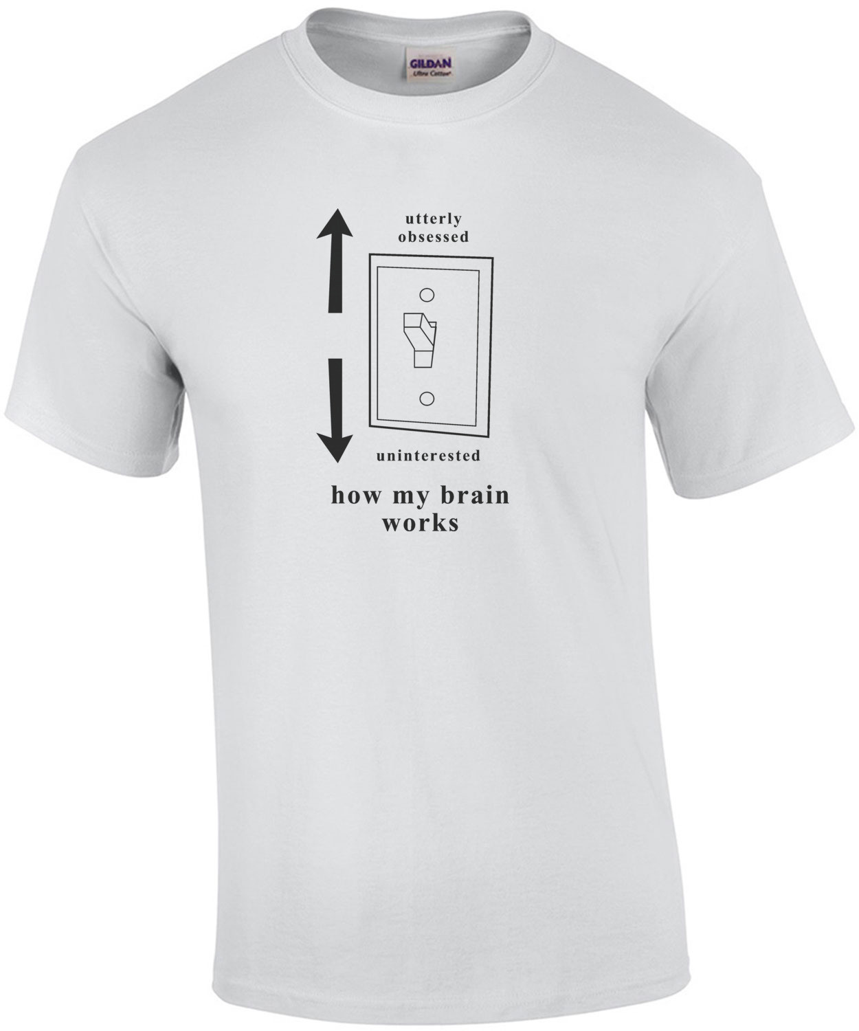 Utterly obsessed - Uninterested - how my brain works. T-Shirt