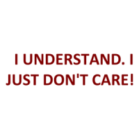   I UNDERSTAND. I JUST DON'T CARE! Shirt