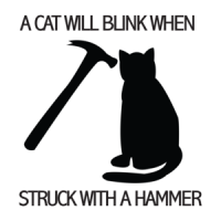 A Cat Will Blink When Struck With A Hammer T-shirt