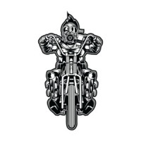 Apocalyptic Biker With Gas Mask T-Shirt