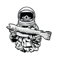 Astronaut Fishing Gothic T-Shirt