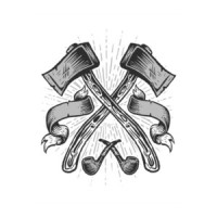 Axes And Pipes Manly Man Lumberjack T-Shirt
