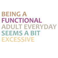BEING A FUNCTIONAL ADULT EVERYDAY SEEMS A BIT EXCESSIVE - Funny Sarcastic T-Shirt