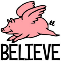Believe Pigs Fly - Funny T-Shirt