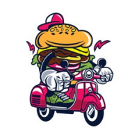 Burger On A Scooter T-Shirt