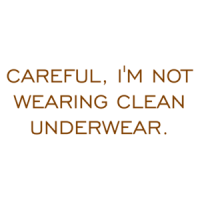 CAREFUL, I'M NOT WEARING CLEAN UNDERWEAR. Shirt