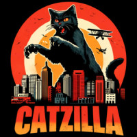 CatZilla Funny T-Shirt - Funny Cat Shirt Cat Parody Shirt Monster Cat Shirt Cat Lover T-Shirt