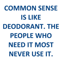 COMMON SENSE IS LIKE DEODORANT. THE PEOPLE WHO NEED IT MOST NEVER USE IT. Shirt