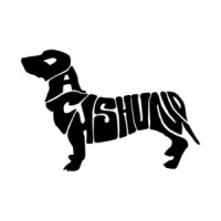Dachshund Word In Shape T-Shirt