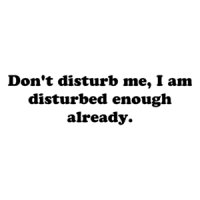 Don't disturb me, I am disturbed enough already. Shirt