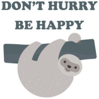 Don't hurry be happy - funny sloth t-shirt