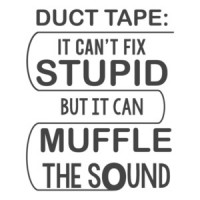 Duct Tape: It can't fix stupid but it can muffle the sound - funny t-shirt