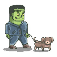 Franken Dog Cute Retro T-Shirt