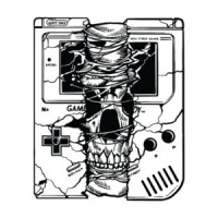 Gameboy Spooky Skull Creepy T-Shirt