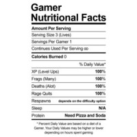 Gamer Nutritional Facts - Video Game T-Shirt