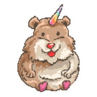 Hamster Unicorn Retro Cute T-Shirt