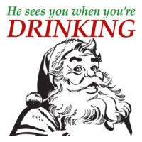 He sees you when you're drinking. Funny Santa Christmas T-Shirt