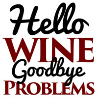 Hello Wine - Goodbye Problems - Funny wine t-shirt