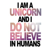 I am a unicorn and I do not believe in humans - Funny T-Shirt
