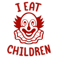 I eat children - evil clown creepy t-shirt