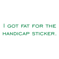 I got fat for the handicap sticker. Shirt