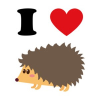 I love (heart) hedgehogs - hedgehog t-shirt