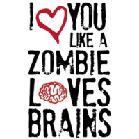 I love you like zombies love brains. Funny T-Shirt