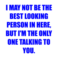 I MAY NOT BE THE BEST LOOKING PERSON IN HERE, BUT I'M THE ONLY ONE TALKING TO YOU. Shirt