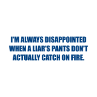 I'M ALWAYS DISAPPOINTED WHEN A LIAR'S PANTS DON'T ACTUALLY CATCH ON FIRE. Shirt