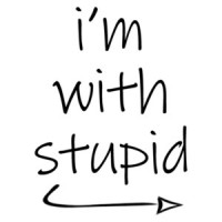 i'm with stupid - funny couple's t-shirt