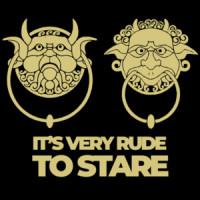 It's very rude to stare - door knockers - Labyrinth 80's T-Shirt