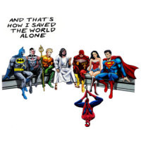 Jesus and the Superheros - And That's how I saved the world. Funny Jesus Religion T-Shirt
