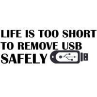 Life is too short to remove USB safely T-Shirt