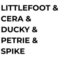 Littlefoot & Cera & Ducky & Petrie & Spike - The Land Before Time - 80's T-Shirt