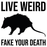 Live Weird - Fake Your Death - funny opossum t-shirt