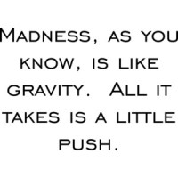 Madness, as you know, is like gravity.  All it takes is a little push. Shirt