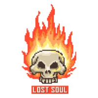 Lost Soul Burning Skull Retro T-Shirt