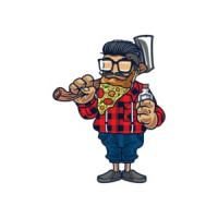 Lumberjack Pizza Beard T-Shirt