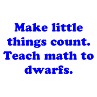 Make little things count. Teach math to dwarfs. Shirt