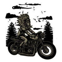 Native American Chief On A Motorcycle T-Shirt
