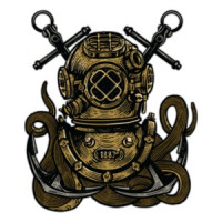 Octopus In A Diving Helmet Surreal T-Shirt