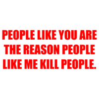 PEOPLE LIKE YOU ARE THE REASON PEOPLE LIKE ME KILL PEOPLE. Shirt