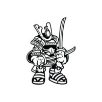 Retro Cartoony Samurai T-Shirt