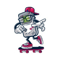 Retro Game Boy Gamekid Skating Gaming T-Shirt