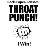 Rock Paper Scissors Throat Punch! I win! Rock paper scissors funny t-shirt