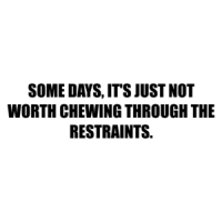 SOME DAYS, IT'S JUST NOT WORTH CHEWING THROUGH THE RESTRAINTS. Shirt
