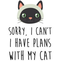 Sorry, I can't I have plans with my cat - funny cat t-shirt