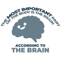 The most important part of the body is the brain - according to the brain. funny sarcasm t-shirt