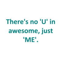 There's no 'U' in awesome, just 'ME'. Shirt