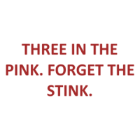 THREE IN THE PINK. FORGET THE STINK. Shirt